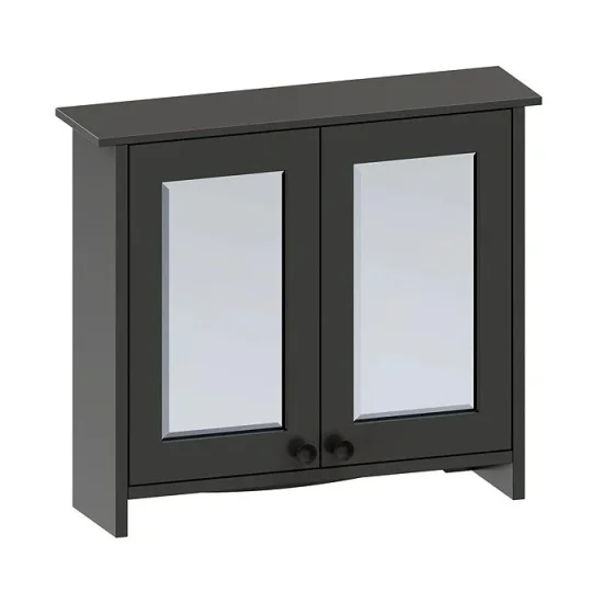 Burlington Guild Mirror Cabinet 650mm Ashbee Grey detail view - Image 3