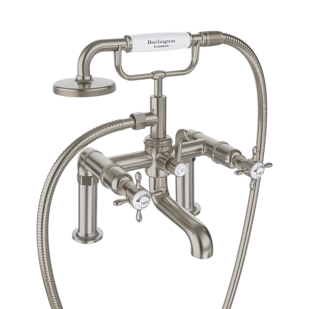 Burlington Guild Bath Shower Mixer Deck Mounted Brushed Nickel