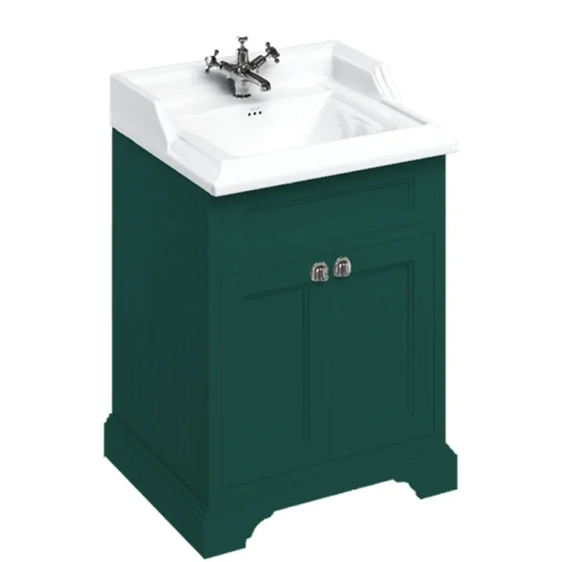 Burlington Freestanding Basin Unit Doors Matt Green product image - Image 1