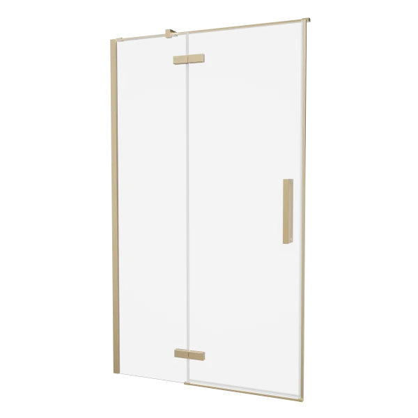 Crosswater Asura Hinged Door with Inline Fixed Panel 1400 Brushed Brass
