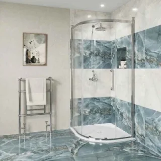 Burlington Classique Single Quadrant Door 800 X 800 Chrome detail view - Image 1