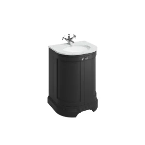 Burlington Freestanding Curved Basin Unit 650 With Doors Matt Black