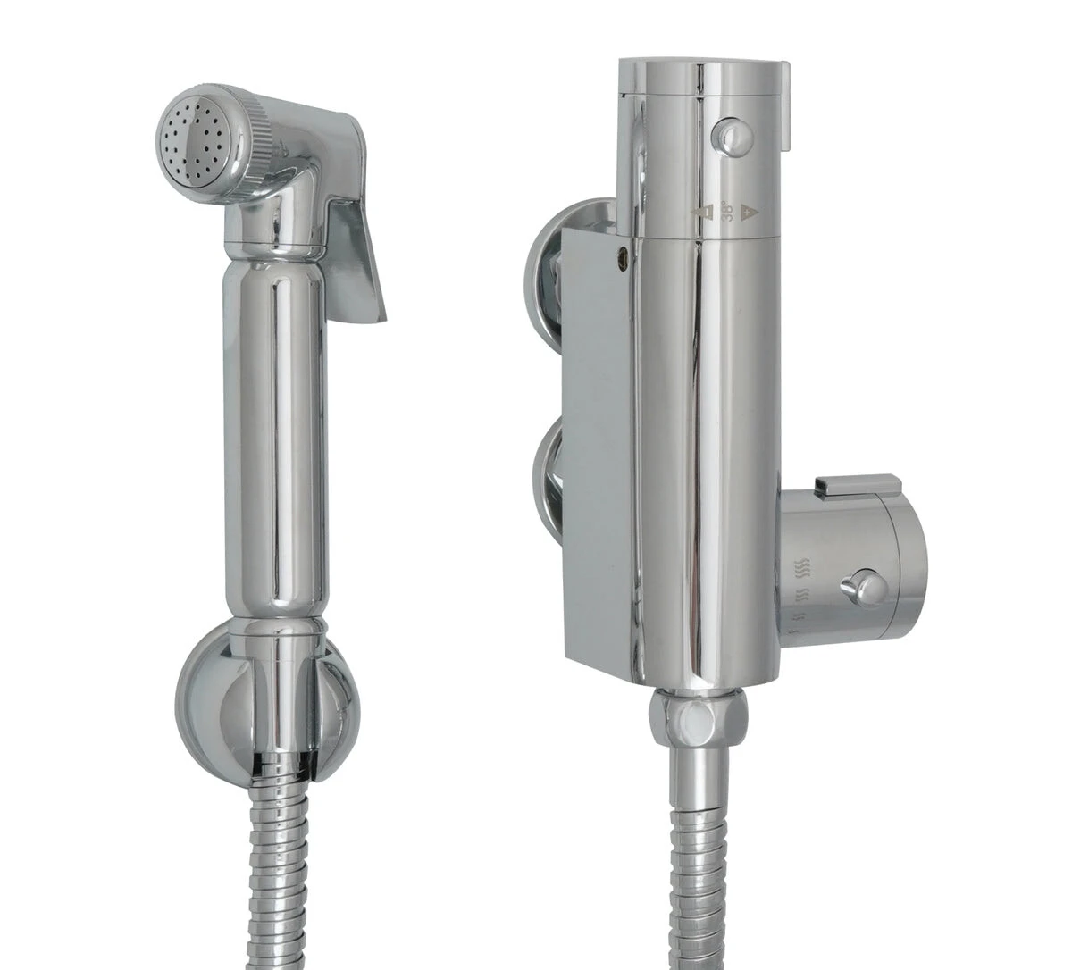 Just Taps Douche Kit Complete With Vertical Thermostatic Bar Valve