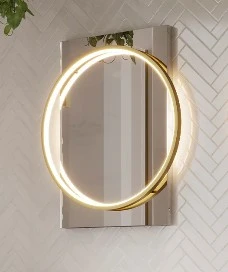 Hib Solas 60 Mirror (brushed Brass Frame) H80 X W60 X D7.8cm