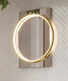 Hib Solas 60 Mirror (brushed Brass Frame) H80 X W60 X D7.8cm
