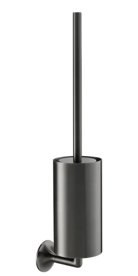 Just Taps Kono Toilet Brush Holder Wall Mounted Brushed Black product image - Image 1