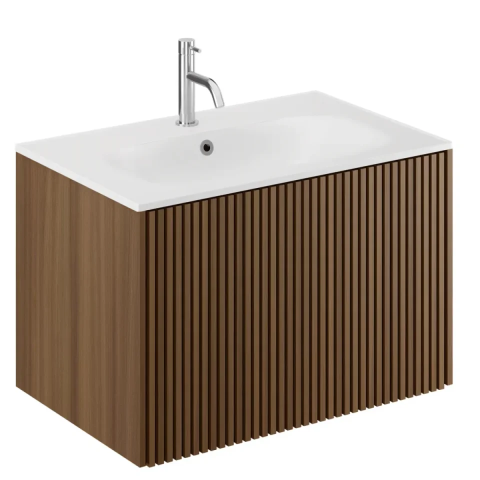 Crosswater Limit Single Drawer Unit 700 Royal Walnut detail view - Image 3