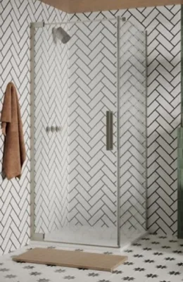Crosswater Asura 8mm Side Panel for Hinged Door 760 Brushed Nickel detail view - Image 2
