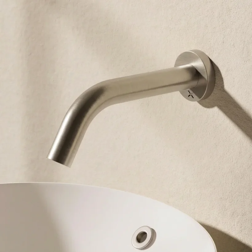 Crosswater Mpro Wall Mounted Basin Spout Sensor 220mm Stainless Steel Effect detail view - Image 4