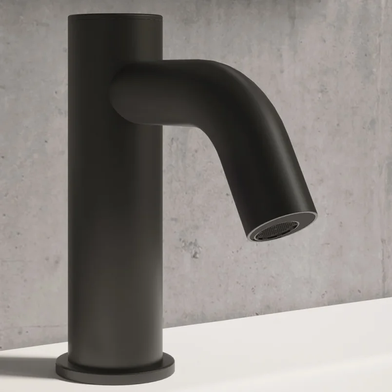 Crosswater Mpro Basin Mono Sensor Deck Mounted Matt Black detail view - Image 3
