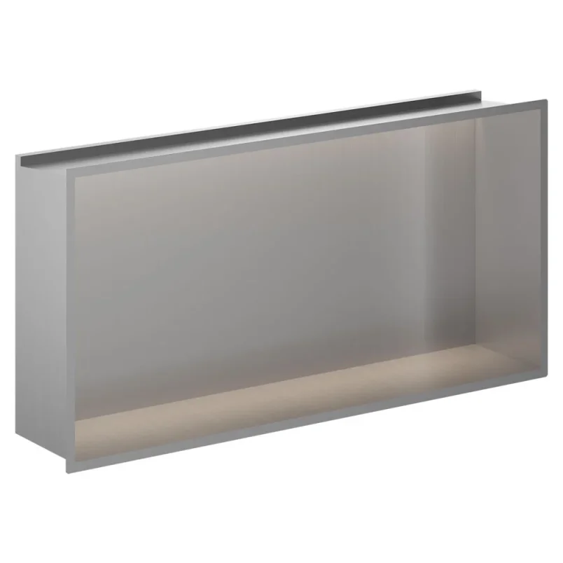 Crosswater Niches 610 X 305mm With Led Light Strip Brushed Stainless detail view - Image 2