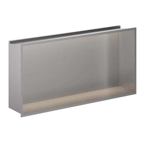 Crosswater Niches 610 X 305mm With Led Light Strip Brushed Stainless