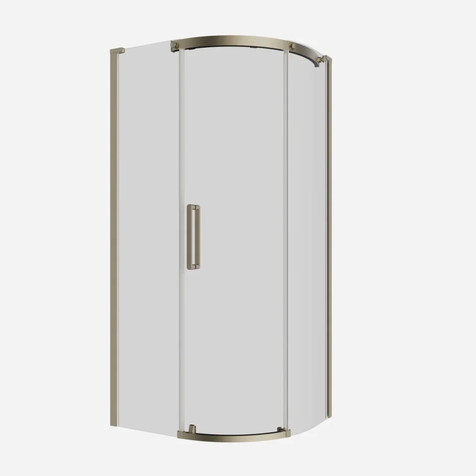 Crosswater Optix Offset Quadrant 1000x800 Box A Right Hand Fixed Panel Brushed Brass product image - Image 1
