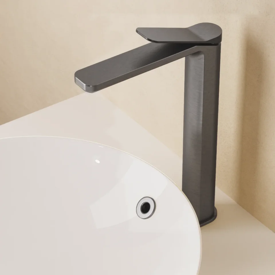 Crosswater Glide II Basin Tall Monobloc Slate detail view - Image 4