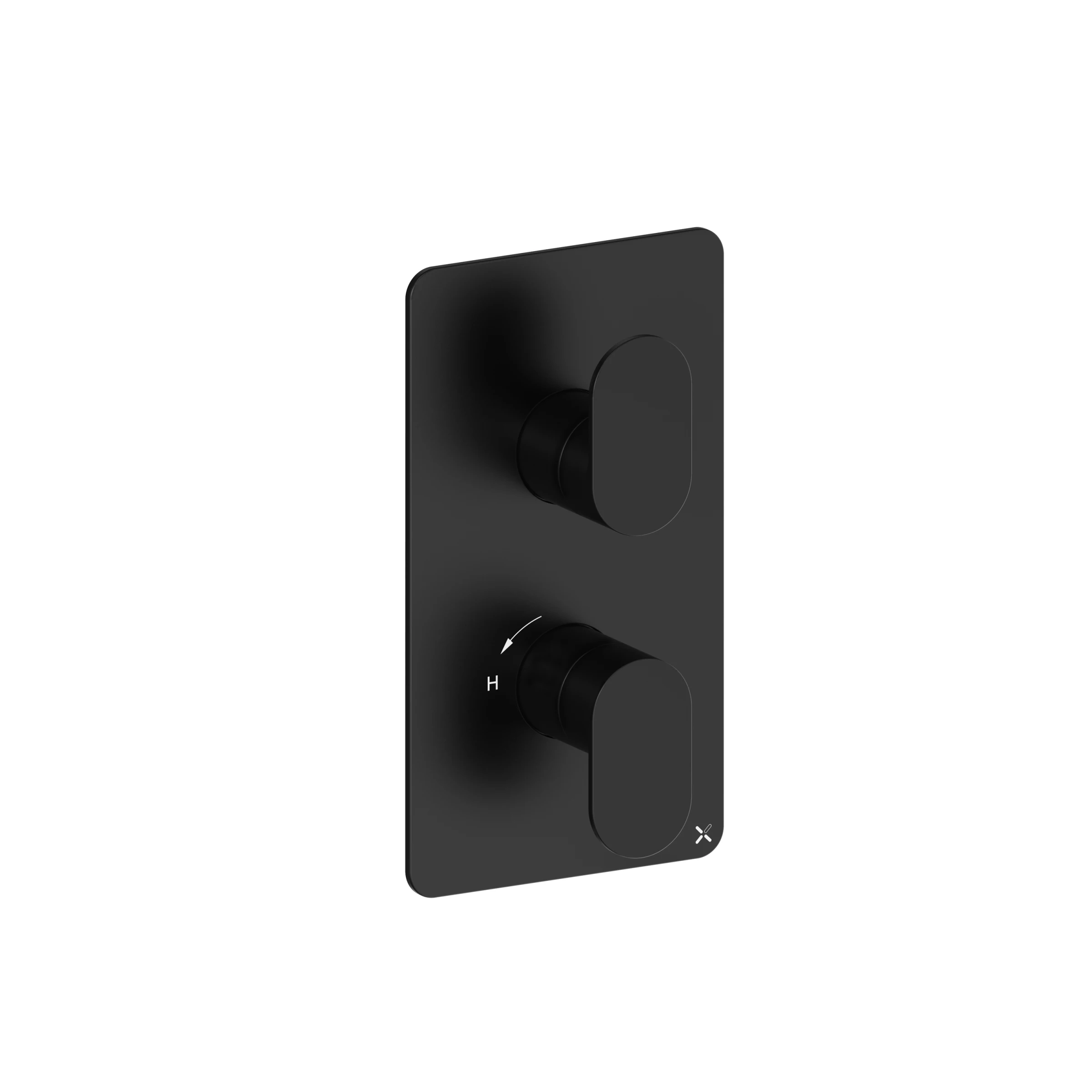 Crosswater Drift 2 Outlet 2 Handle Valve & Trimset Matt Black