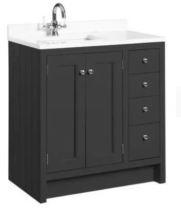 Roper Rhodes 800mm Hampton Undermount Basin Unit - Matt Black product image - Image 1