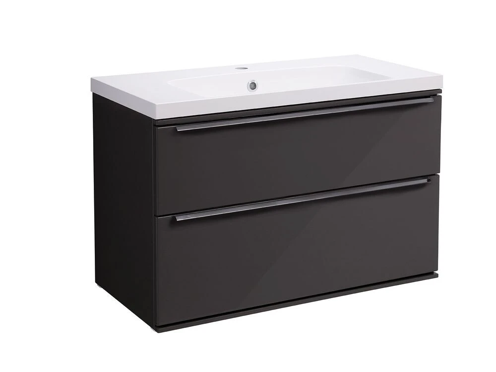 Roper Rhodes 600mm Scheme Wall Mounted Double Drawer Unit Carbon Matt