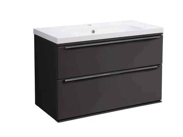 Roper Rhodes 600mm Scheme Wall Mounted Double Drawer Unit Carbon Matt