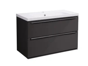 Roper Rhodes 600mm Scheme Wall Mounted Double Drawer Unit Carbon Matt