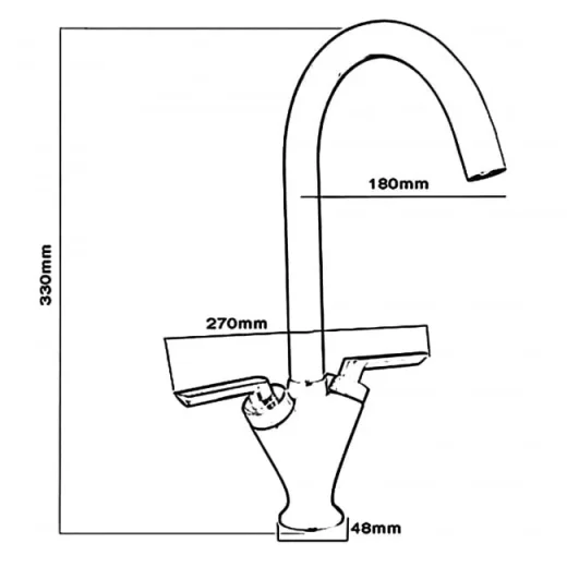 Just Taps Reach Sink Mixer Swivel Spout detail view - Image 2