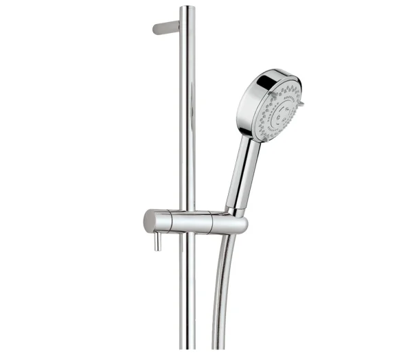 Just Taps Techno Slide Rail With Pulse Multi Function Shower Handle Chrome