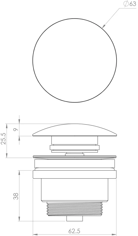 Saneux Universal Basin Waste, Slotted & Unslotted - Chrome detail view - Image 2