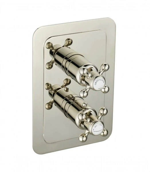Just Taps Am Grosvenor Cross Thermo Concealed 1 Outlet Shower Valve Nickel