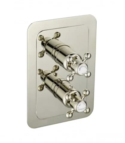 Just Taps Am Grosvenor Cross Thermo Concealed 1 Outlet Shower Valve Nickel product image - Image 1