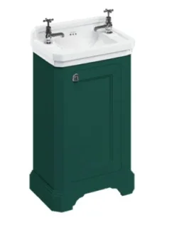 Burlington Cloakroom Basin Unit Matt Green detail view - Image 2