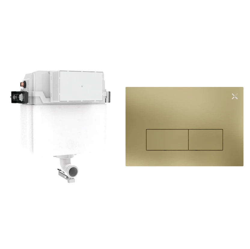 Crosswater Mpro Stainless Steel Cistern Set 1 Brushed Brass