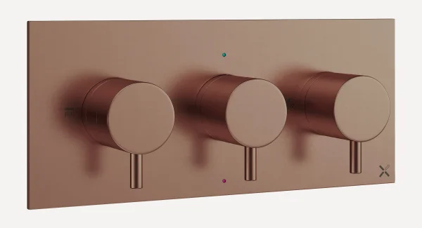 Crosswater Mpro 3 Handle Shower Handset Etched Trimset Landscape Brushed Bronze
