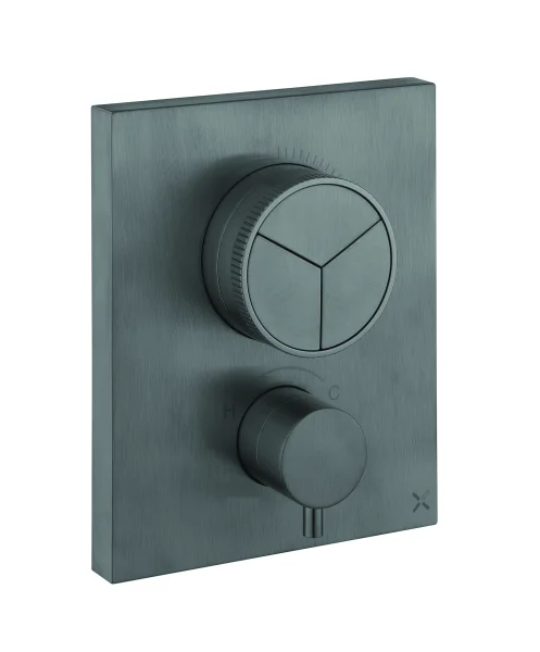 Crosswater Mpro Crossbox Push 3 Outlet Trim Slate