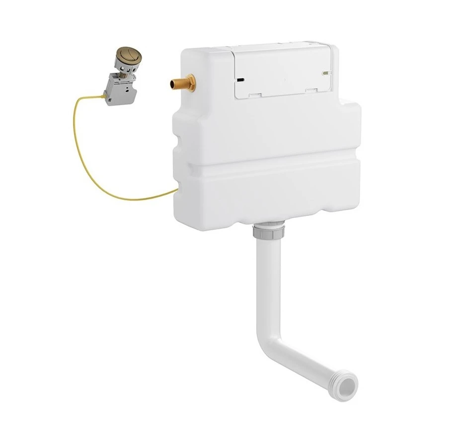 Crosswater Flush Button Cistern Set 1 Brushed Brass