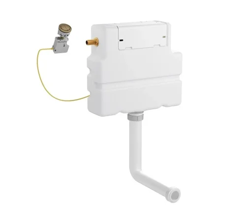 Crosswater Flush Button Cistern Set 1 Brushed Brass product image - Image 1
