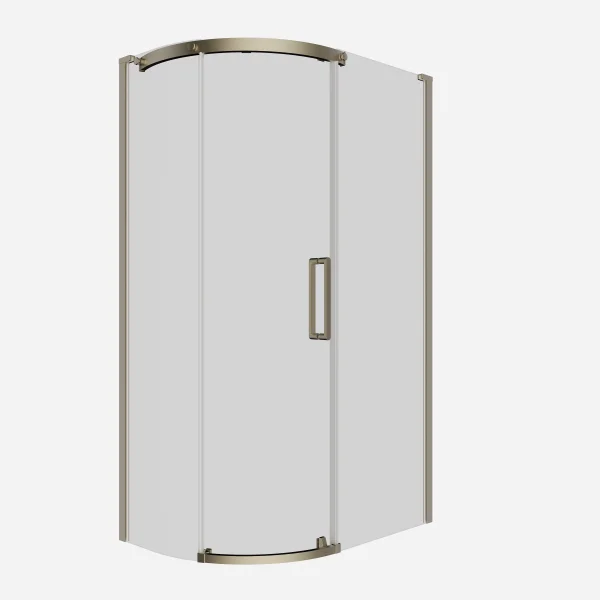 Crosswater Optix Offset Quadrant 1200x800 Box A Left Hand Fixed Panel Brushed Brass
