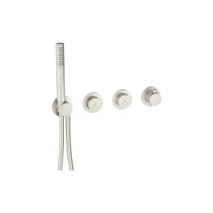 Crosswater Module Mrpo Push 2 Outlet Trimset With Handset Stainless Steel Effect