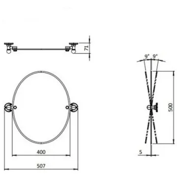 Burlington Oval Mirror 400 X 500 X 5mm detail view - Image 2