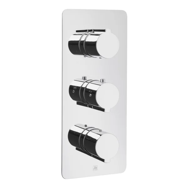 Just Taps Curve Thermostatic Shower Valve 3 Options 3 Handles Horizont Chrome