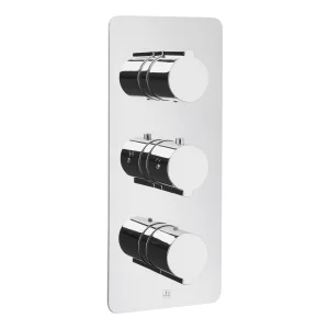 Just Taps Curve Thermostatic Shower Valve 3 Options 3 Handles Horizont Chrome