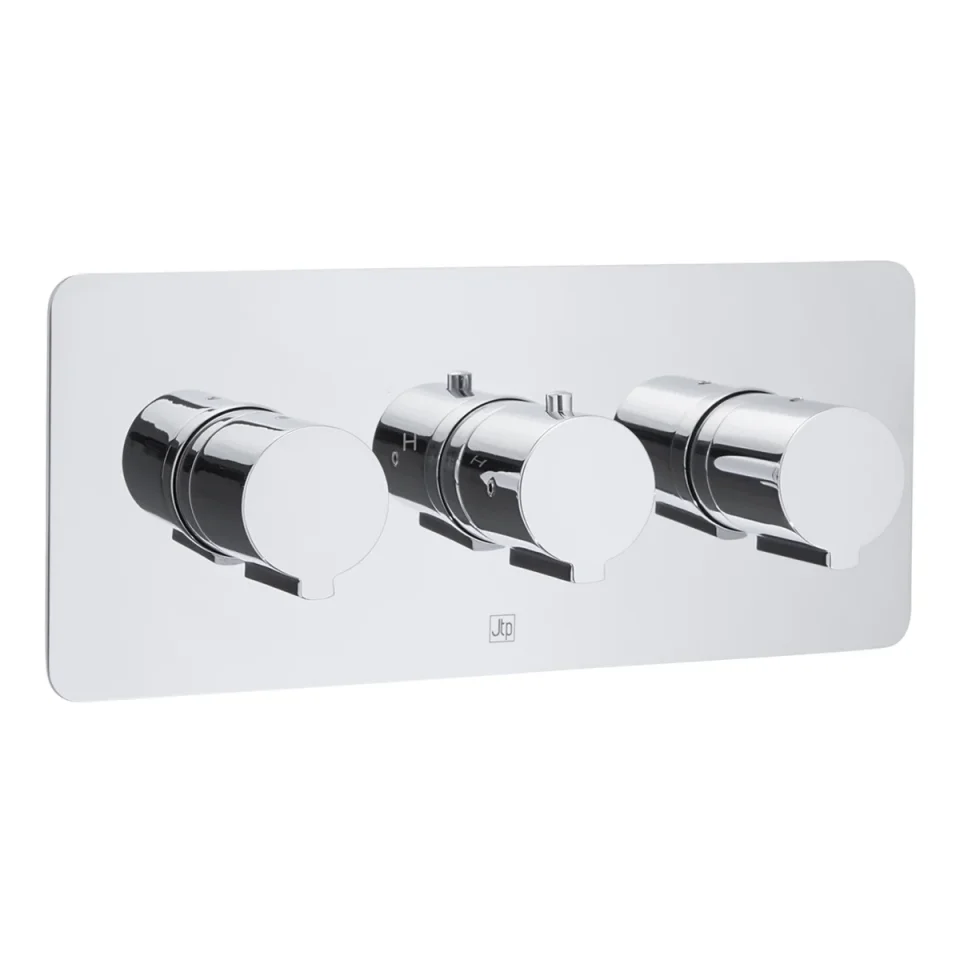 Just Taps Curve Thermostatic Shower Valve 2 Options Horizontal Chrome product image - Image 1