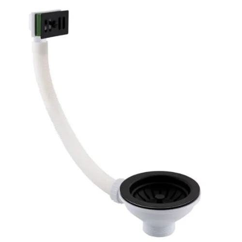 Just Taps Basket Strainer Waste Square Overflow Matt Black
