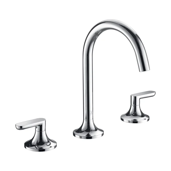 Just Taps Kono 3 Hole Deck Mounted Basin Mixer (both Handles Included) Chrome