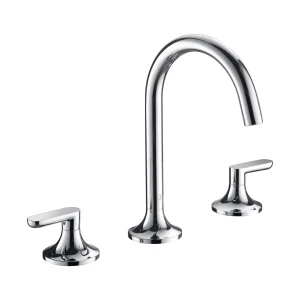 Just Taps Kono 3 Hole Deck Mounted Basin Mixer (both Handles Included) Chrome