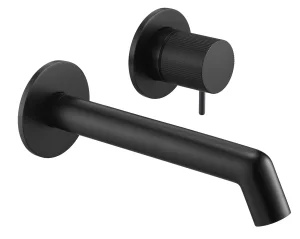 Just Taps Evo Single Lever Wall Mounted Basin Mixer Matt Black