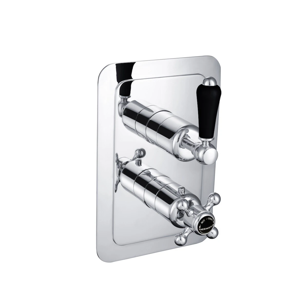 Just Taps Grosvenor Lever -Conc/Therm 1 Outlet Valve Vertical Matt Black