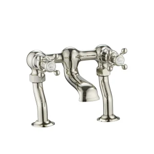 Just Taps Grosvenor Cross Deck Mounted Bath Filler Nickel