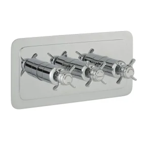 Just Taps Grosvenor Pinch Thermostatic 2 Outlet Valve Horizontal Chrome