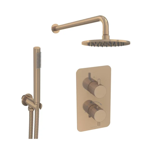 Saneux Cos 2 Way Shower Kit - W/ Slim Handset - Brushed Bronze