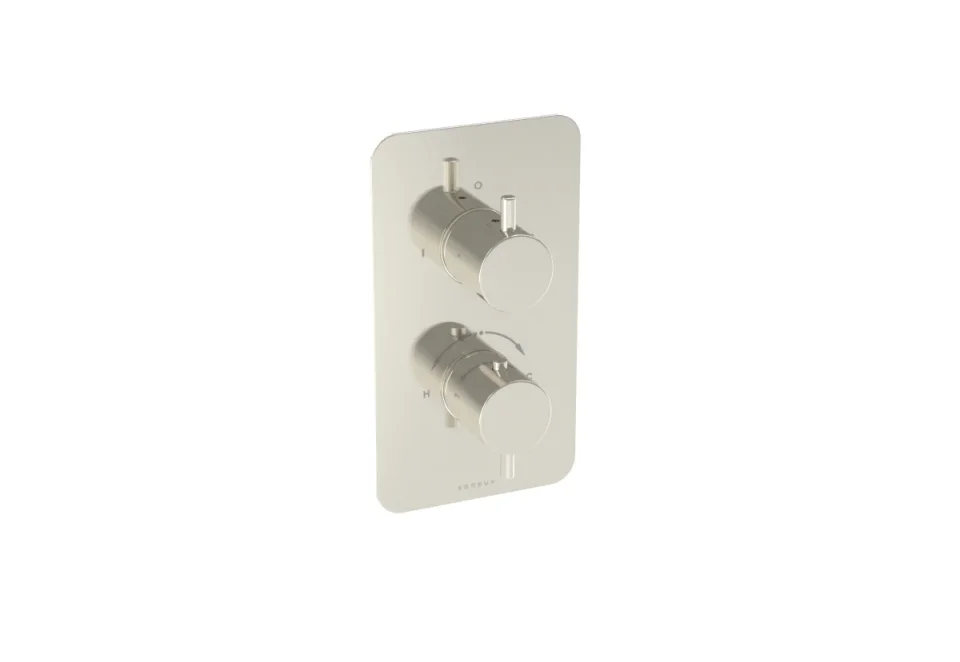 Saneux Cos 1 Way Shower Plate & Shrouds - Brushed Nickel product image - Image 1