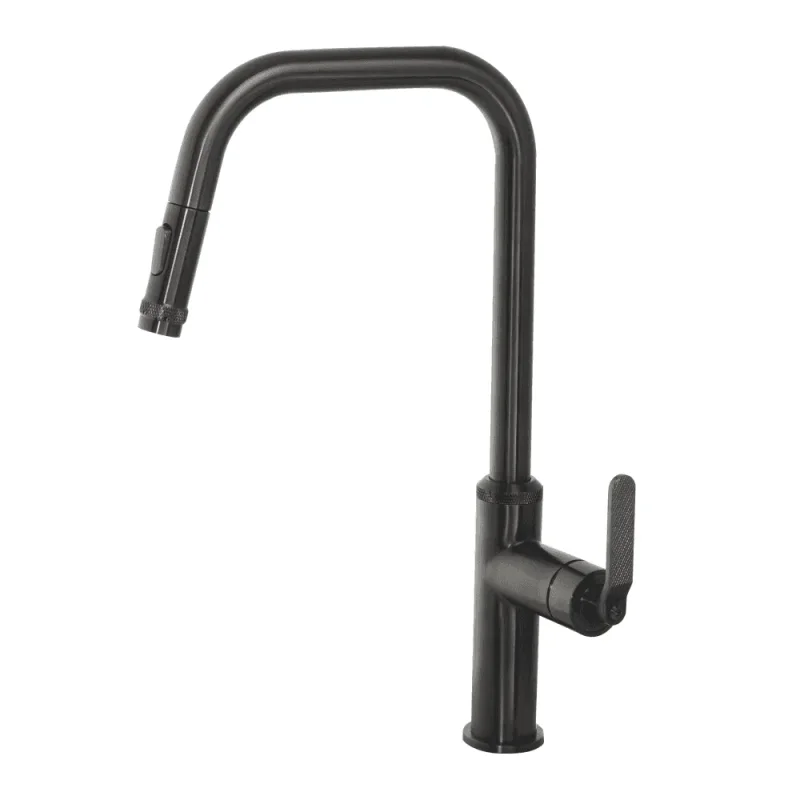 Just Taps Decor Brushed Black Single Lever Pull Out Sink Mixer product image - Image 1